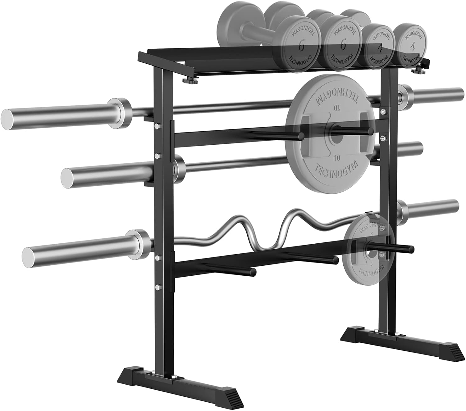 Home Gym Training - رف تخزين الأوزان لتدريب القوة في