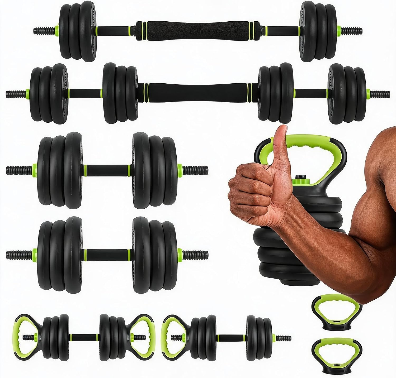 Home Gym Kettlebells - مجموعة دمبل قابلة للتعديل 4 في