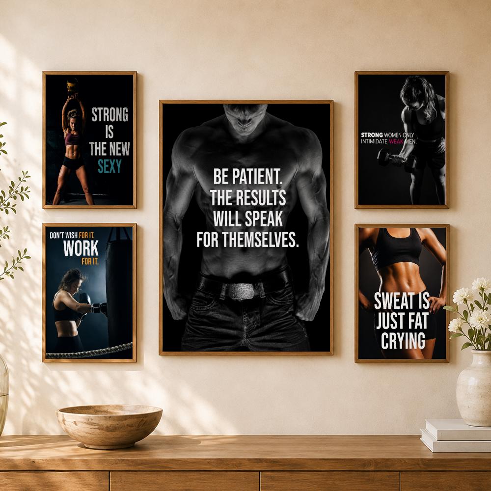 Home Gym Wallpaper - ملصق اقتباسات ملهمة للياقة البدنية وكمال
