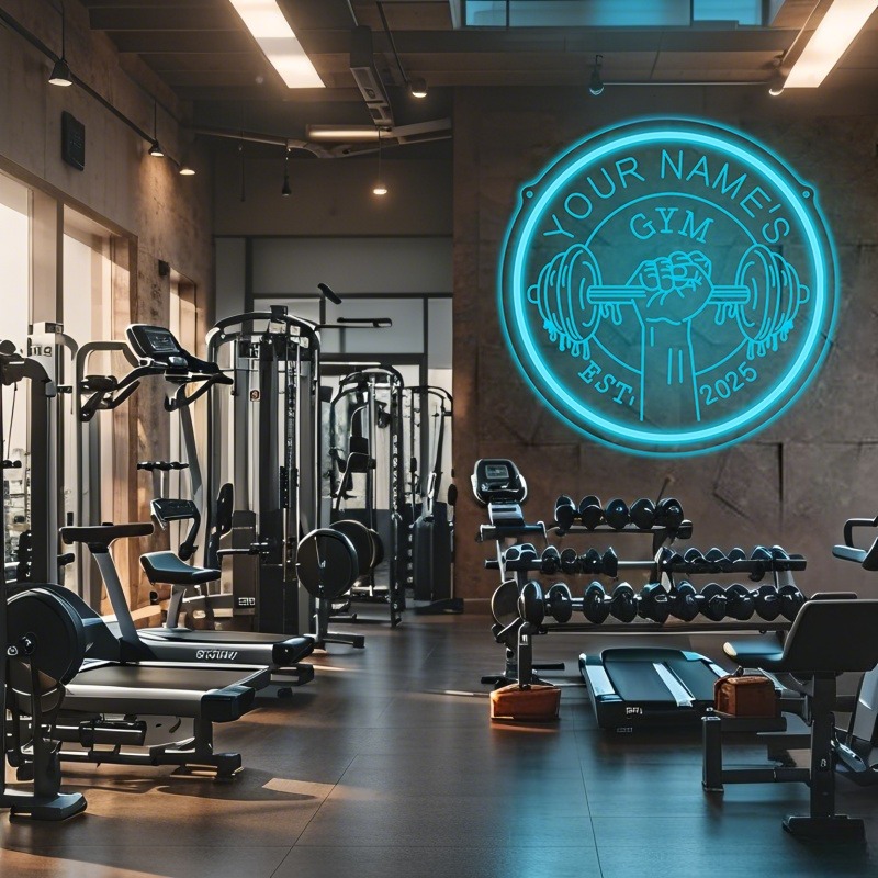 مخصص LED رياضة النيون تسجيل ال - مراجعة Home Gym Interior Design وسعره